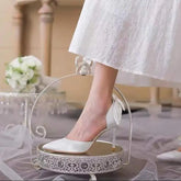 Elegant Women Heel Women Shoes High Heels Women Pumps Sexy Stilettos Wedding Shoes Bride Heels Red White Bowknot Women Footwear